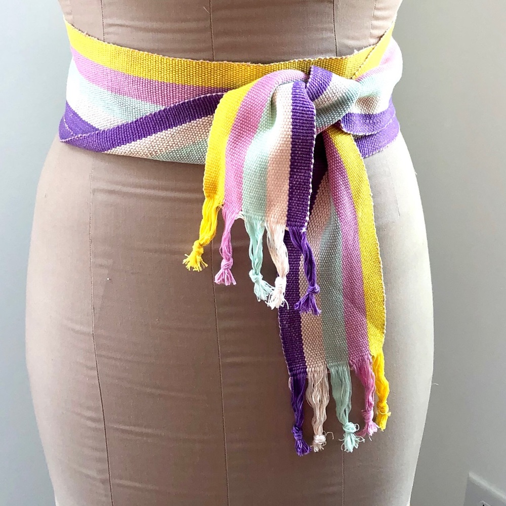 HOST PICK 100% cotton Pastel stripe Sash, belt, Scarf, wrap. 78" x 3"